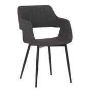 Ariana Mid-Century Charcoal Open Back Dining Accent Chair - Furniture City (CA)l