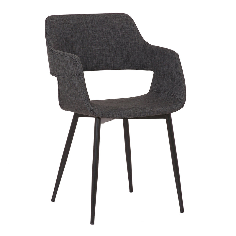 Ariana Mid-Century Charcoal Open Back Dining Accent Chair - Furniture City (CA)l
