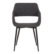 Ariana Mid-Century Charcoal Open Back Dining Accent Chair - Furniture City (CA)l