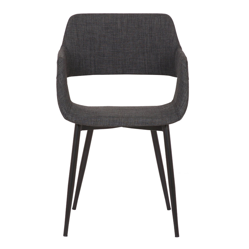 Ariana Mid-Century Charcoal Open Back Dining Accent Chair - Furniture City (CA)l
