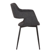 Ariana Mid-Century Charcoal Open Back Dining Accent Chair - Furniture City (CA)l