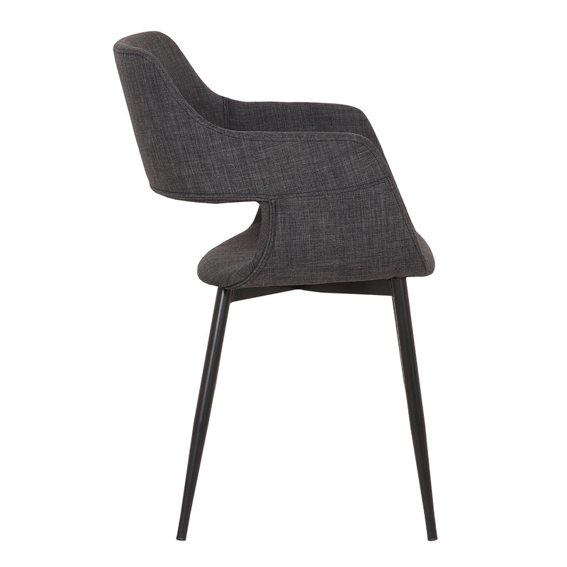 Ariana Mid-Century Charcoal Open Back Dining Accent Chair - Furniture City (CA)l