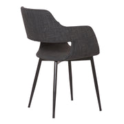 Ariana Mid-Century Charcoal Open Back Dining Accent Chair - Furniture City (CA)l
