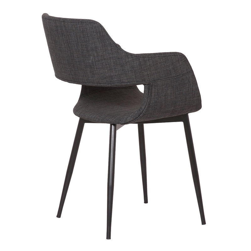 Ariana Mid-Century Charcoal Open Back Dining Accent Chair - Furniture City (CA)l