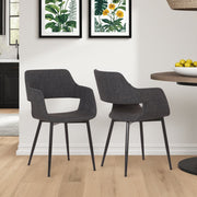 Ariana Mid-Century Charcoal Open Back Dining Accent Chair - Furniture City (CA)l
