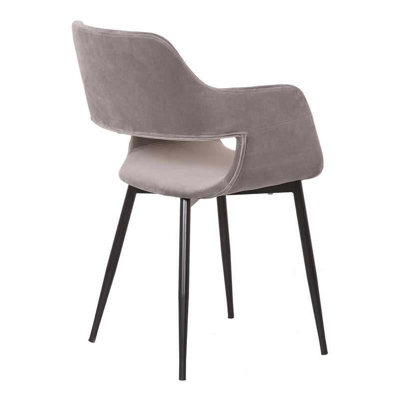 Ariana Mid-Century Gray Open Back Dining Accent Chair - Furniture City (CA)l