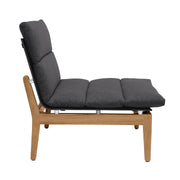Arno Outdoor Modular Teak Wood Lounge Chair with Charcoal Olefin - Furniture City (CA)l