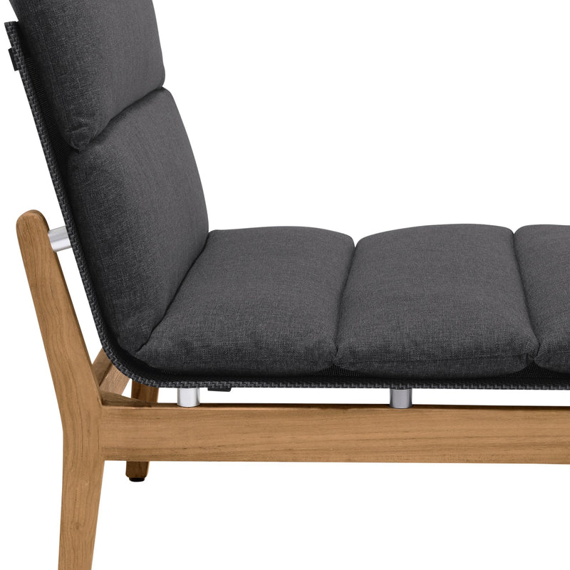 Arno Outdoor Modular Teak Wood Lounge Chair with Charcoal Olefin - Furniture City (CA)l
