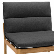 Arno Outdoor Modular Teak Wood Lounge Chair with Charcoal Olefin - Set of 2 - Furniture City (CA)l