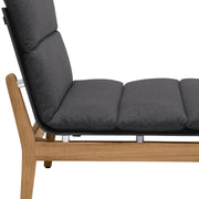 Arno Outdoor Modular Teak Wood Lounge Chair with Charcoal Olefin - Set of 2 - Furniture City (CA)l