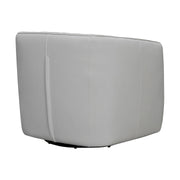 Aries Dove Gray Genuine Leather Swivel Barrel Chair - Furniture City (CA)l