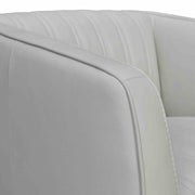Aries Dove Gray Genuine Leather Swivel Barrel Chair - Furniture City (CA)l