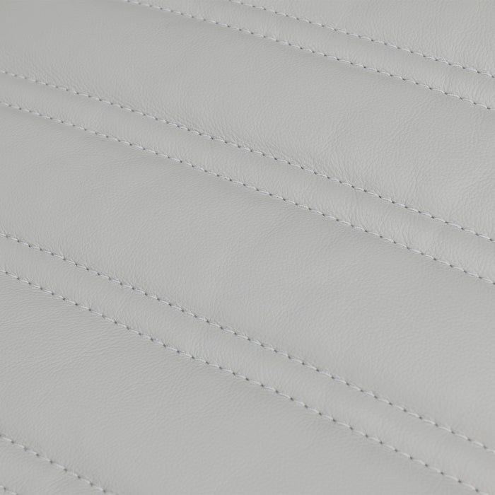 Aries Dove Gray Genuine Leather Swivel Barrel Chair