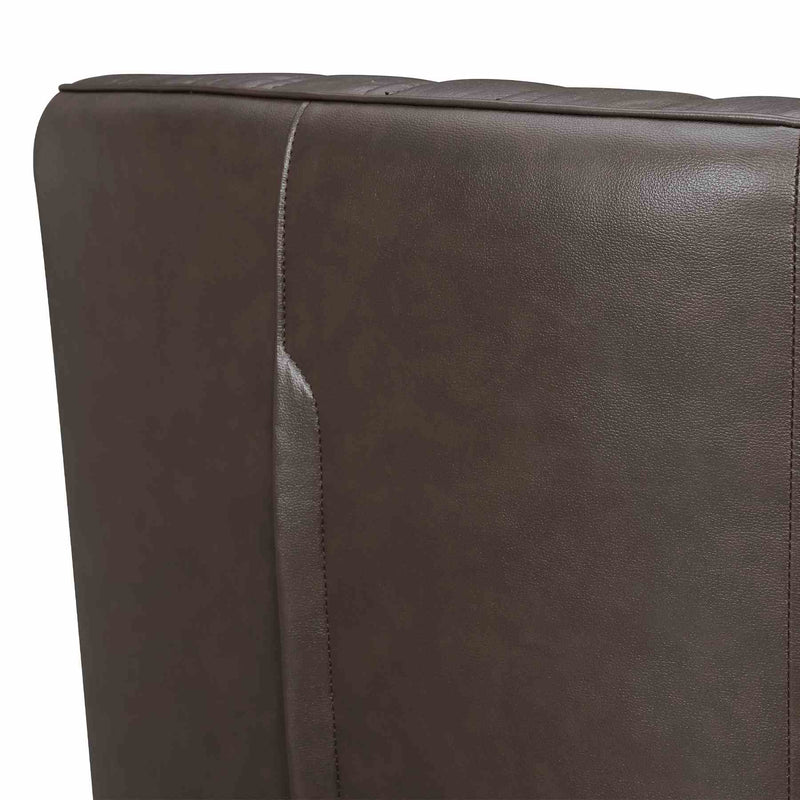 Aries Espresso Genuine Leather Swivel Barrel Chair - Furniture City (CA)l
