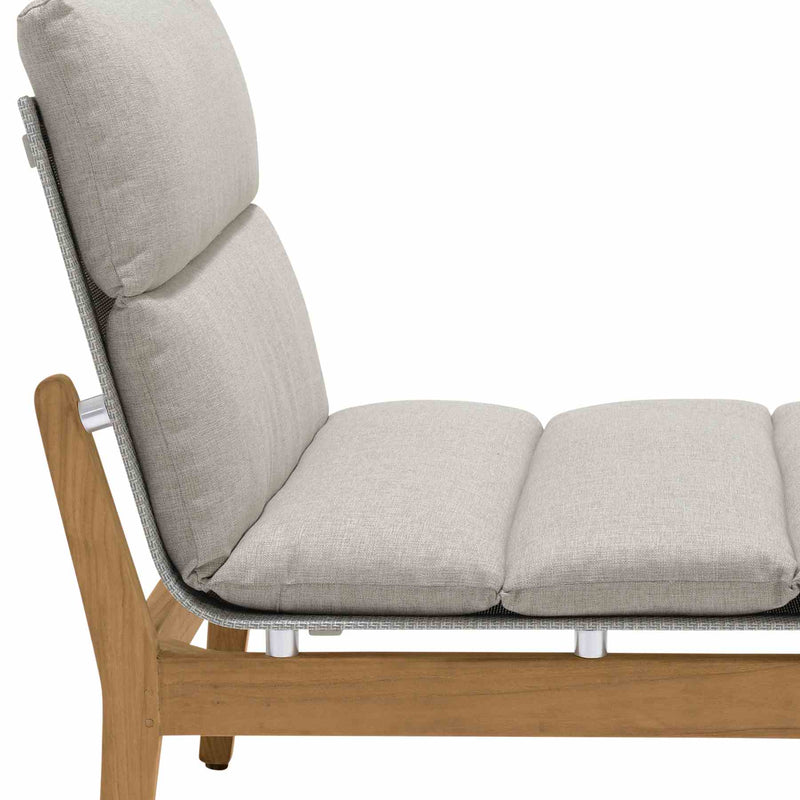 Arno Outdoor Modular Teak Wood Lounge Chair with Beige Olefin - Furniture City (CA)l