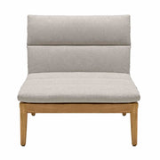 Arno Outdoor Modular Teak Wood Lounge Chair with Beige Olefin - Set of 2 - Furniture City (CA)l