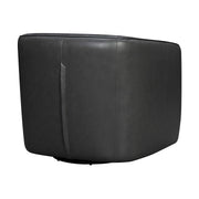 Aries Pewter Genuine Leather Swivel Barrel Chair - Furniture City (CA)l