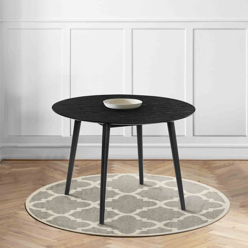 Arcadia 42" Round Dining Table in Black Wood - Furniture City (CA)l