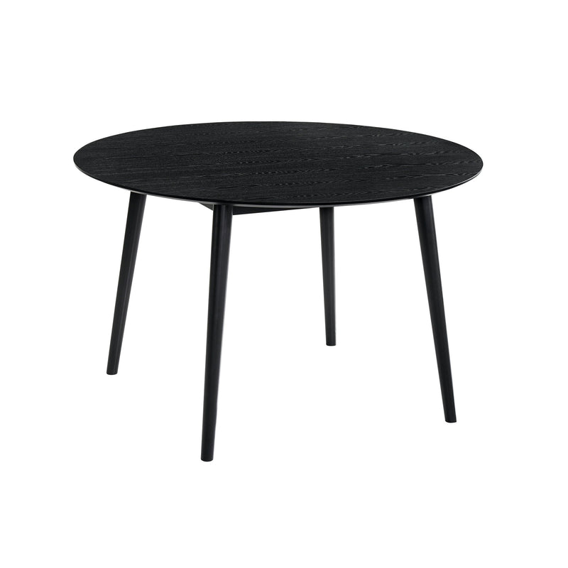Arcadia 48" Round Dining Table in Black Wood - Furniture City (CA)l