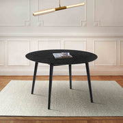 Arcadia 48" Round Dining Table in Black Wood - Furniture City (CA)l
