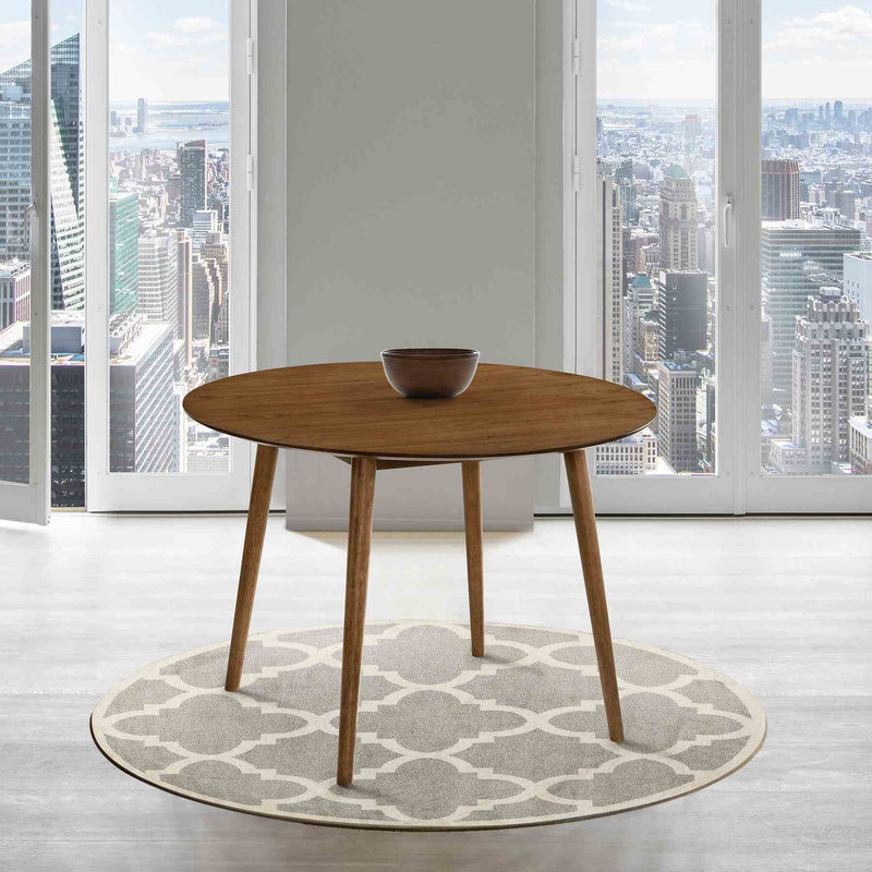 Arcadia 42" Round Dining Table in Walnut Wood - Furniture City (CA)l