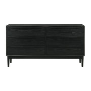 Artemio 6 Drawer Wood Dresser in Black Finish - Furniture City (CA)l