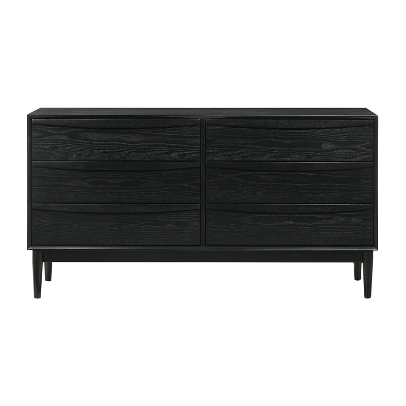 Artemio 6 Drawer Wood Dresser in Black Finish - Furniture City (CA)l