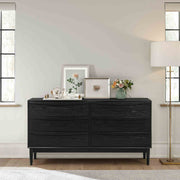 Artemio 6 Drawer Wood Dresser in Black Finish - Furniture City (CA)l