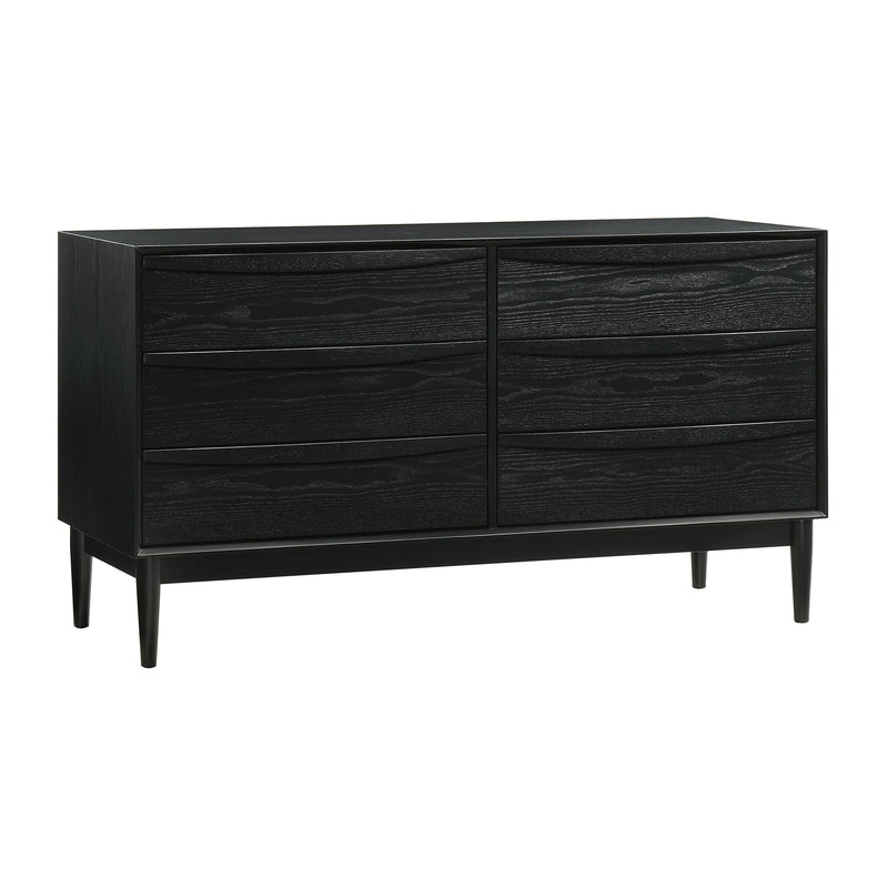 Artemio 6 Drawer Wood Dresser in Black Finish - Furniture City (CA)l