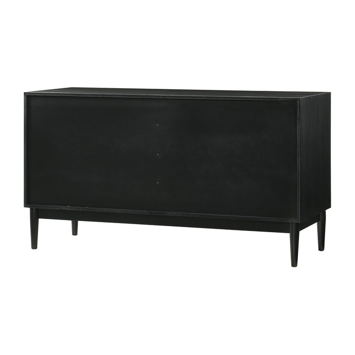 Artemio 6 Drawer Wood Dresser in Black Finish