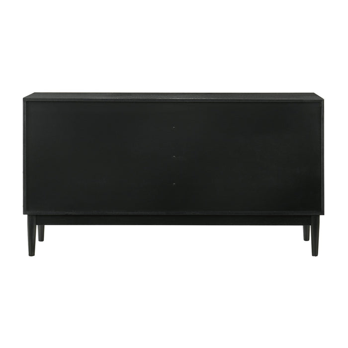 Artemio 6 Drawer Wood Dresser in Black Finish
