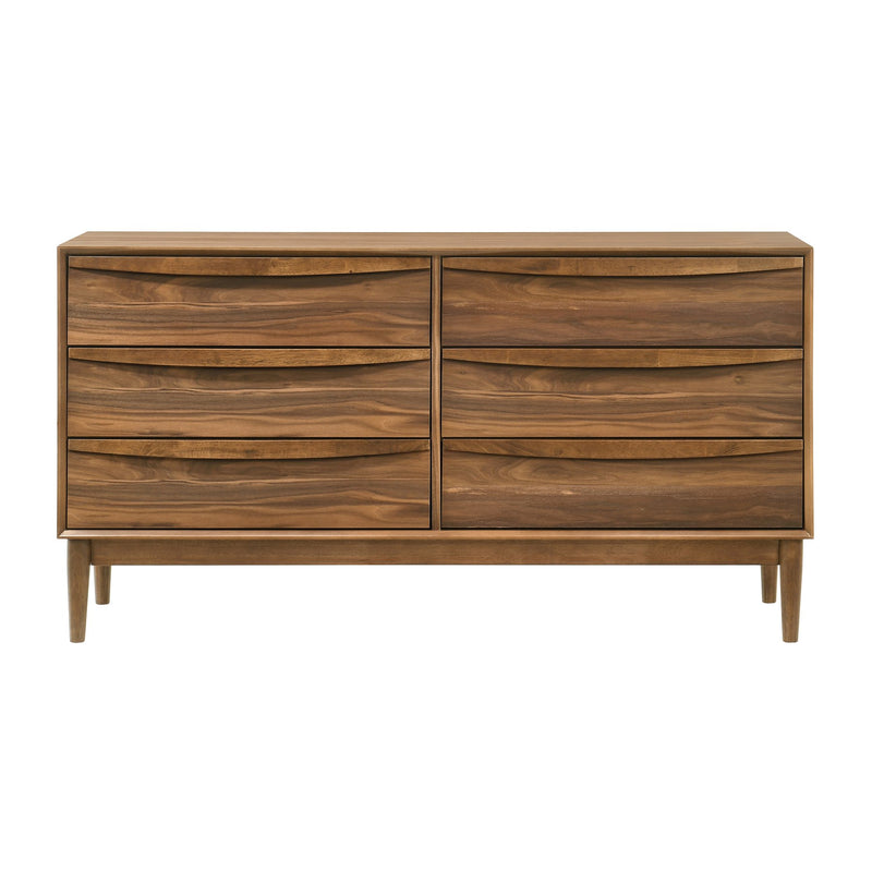 Artemio 6 Drawer Wood Dresser in Walnut Finish - Furniture City (CA)l