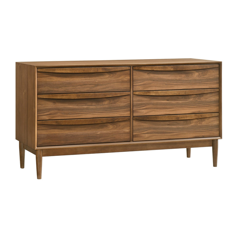 Artemio 6 Drawer Wood Dresser in Walnut Finish - Furniture City (CA)l