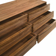 Artemio 6 Drawer Wood Dresser in Walnut Finish - Furniture City (CA)l