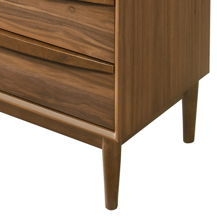 Artemio 6 Drawer Wood Dresser in Walnut Finish