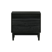 Artemio 2 Drawer Wood Nightstand with Shelf in Black Finish - Furniture City (CA)l