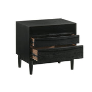 Artemio 2 Drawer Wood Nightstand with Shelf in Black Finish - Furniture City (CA)l