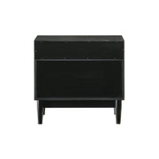 Artemio 2 Drawer Wood Nightstand with Shelf in Black Finish - Furniture City (CA)l