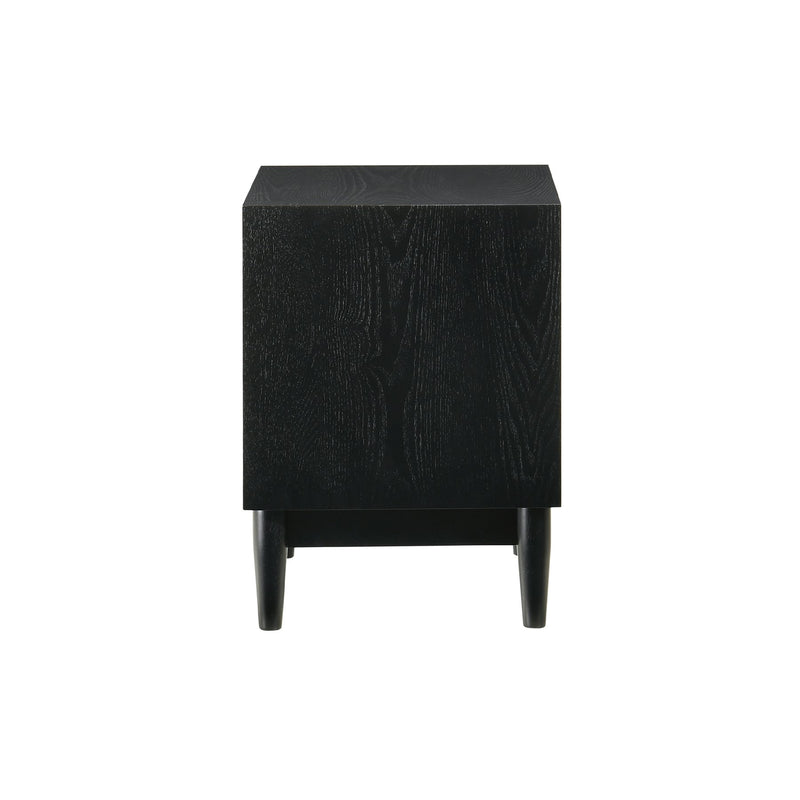 Artemio 2 Drawer Wood Nightstand with Shelf in Black Finish - Furniture City (CA)l