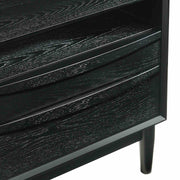 Artemio 2 Drawer Wood Nightstand with Shelf in Black Finish - Furniture City (CA)l