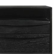 Artemio 2 Drawer Wood Nightstand with Shelf in Black Finish - Furniture City (CA)l