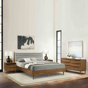 Artemio 2 Drawer Wood Nightstand with Shelf in Walnut Finish - Furniture City (CA)l