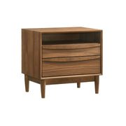 Artemio 2 Drawer Wood Nightstand with Shelf in Walnut Finish - Furniture City (CA)l