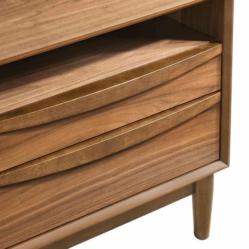 Artemio 2 Drawer Wood Nightstand with Shelf in Walnut Finish - Furniture City (CA)l