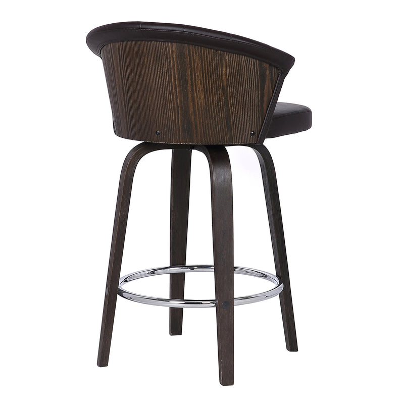 Ashley Wood Back 26" Swivel Brown Faux Leather Bar Stool - Furniture City (CA)l
