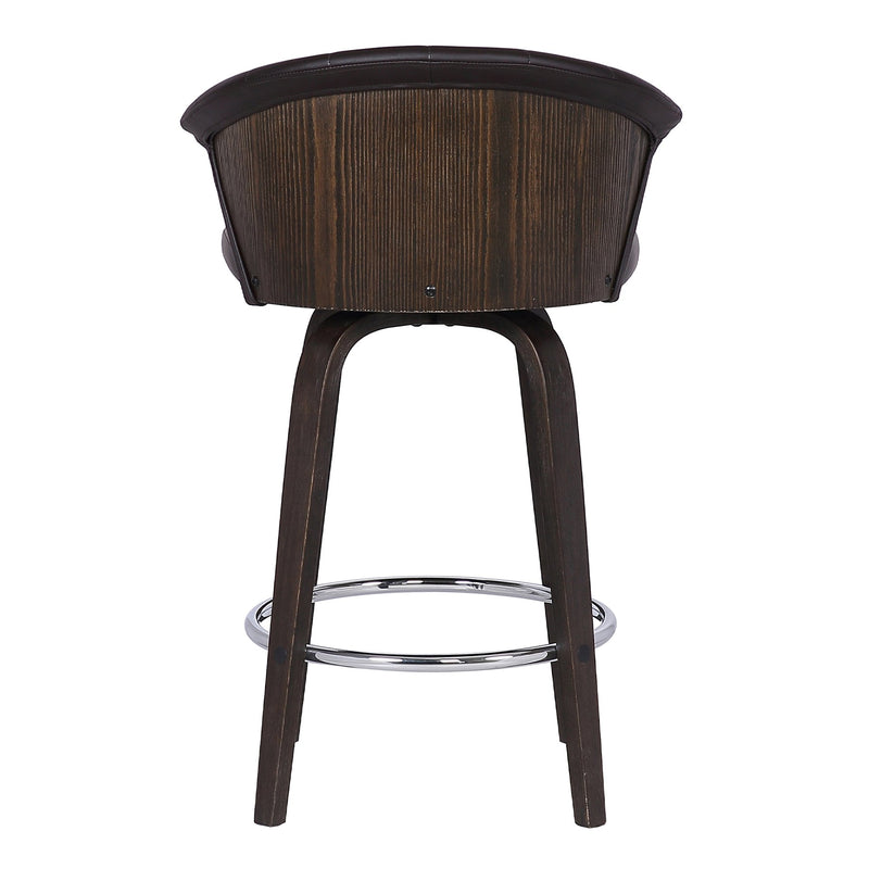 Ashley Wood Back 26" Swivel Brown Faux Leather Bar Stool - Furniture City (CA)l