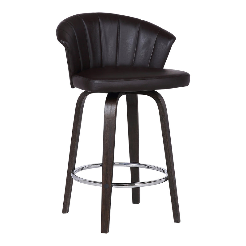 Ashley Wood Back 30" Swivel Brown Faux Leather Bar Stool - Furniture City (CA)l
