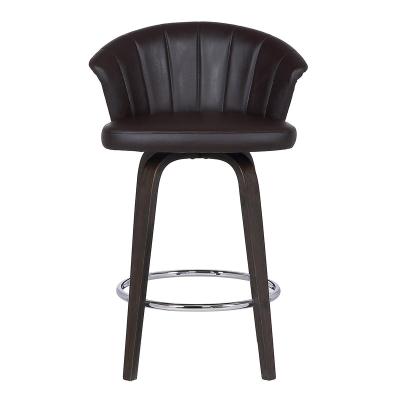 Ashley Wood Back 30" Swivel Brown Faux Leather Bar Stool - Furniture City (CA)l