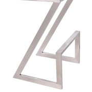 Atlantis 26" Counter Height Backless White Faux Leather and Brushed Stainless Steel Bar Stool - Furniture City (CA)l