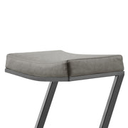 Atlantis 26" Backless Counter Stool with Matte Black Iron and Vintage Gray Faux Leather - Furniture City (CA)l
